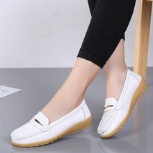 Fashion Summer Women Platform Shoes Women Genuine Leather Shoes Ladies Loafers Female Slip On Moccasins Comfortable Flats Shoes 2024 - buy cheap