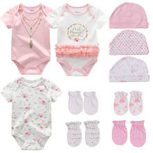 Conjunto de ropa para bebé recién nacido, mono de algodón puro + sombrero + guantes, trajes infantiles, ropa de nacimiento para niño de 0 a 3 meses 2024 - compra barato