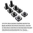 20pçs 12x12 botões de pressão dip 4pin interruptor de luz sensível ao toque 12*12*4.3/5/6/7/8/9/10/11/12/13/14/16/18/20/22/25mm interruptor de ato de potência - compare preços