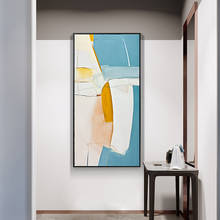Póster abstracto geométrico amarillo para pared, pintura artística moderna, imagen minimalista, decoración para sala de estar y pasillo 2024 - compra barato