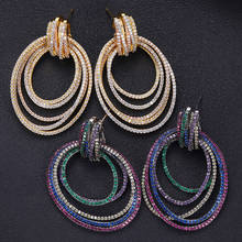 Accking  trendy multilayer Earrings For Women Accessories Full Cubic Zirconia Earrings Jewelry pendientes mujer moda 2024 - buy cheap