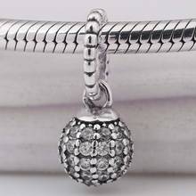 Original Pave Ball With Crystal Pendant Bead Fit 925 Sterling Silver Bead Charm Bracelet Diy Jewelry 2024 - buy cheap