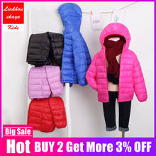 Jaqueta infantil de inverno, casaco quente com capuz, jaqueta para meninas e adolescentes tamanho 100-160 cm 2024 - compre barato