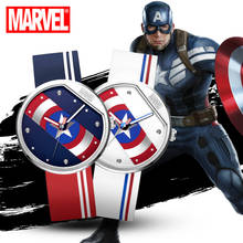 Часы наручные Disney Мужские кварцевые, оригинальные Мультяшные антикварные, в стиле комиксов Marvel, Мстители, Капитан Америка 2024 - купить недорого