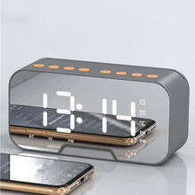 Smart Digital Alarm Clock Multifunction Music Player Bluetooth-compatible Voice Call FM Radio Temperature Mirror Table Clock 2024 - buy cheap