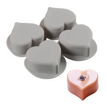 4Cavity Silicone Soap Molds heart Shape Mold for soaps Making Handmade Soap Mould Chocolate Fondant Molds Wedding Party Cake 2024 - buy cheap