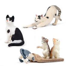 Children's Simulation Kitty Model Set, Play Kitty Model, Decorative Fake Cat Ornaments, Animal Black and White Kitty Toys 2024 - buy cheap