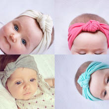 Diademas de moda del oeste nudo cruzado para niños, bandanas elásticas de algodón de punto sólido, accesorios para el cabello para niños, 1 ud. 2024 - compra barato