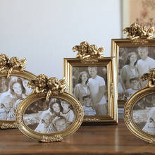 Moldura de resina europeia retro 6/7/8 drive, porta-retrato dourado cupido, decoração para casamento, decoração clássica para casa 2024 - compre barato
