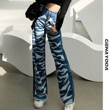 Genayooa-pantalones vaqueros de cintura alta para Mujer, ropa de calle de mezclilla, estilo Hip Hop, holgados, estilo coreano 2024 - compra barato