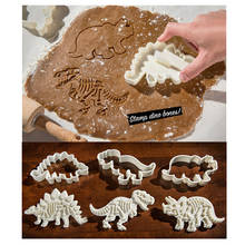 3D Dinosaur Cookie Cutters Mold Dinosaur Biscuit Embossing Mould Sugarcraft Dessert Baking Silicone Mold for Sop Cake Decor Tool 2024 - buy cheap
