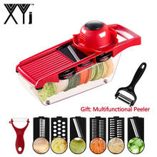 XYj Manual Vegetable Cutter With Steel Slicing Board For Potato Carrot Shred Onion Dice Cheese Grater Mandoline Slicer Tool 2024 - buy cheap