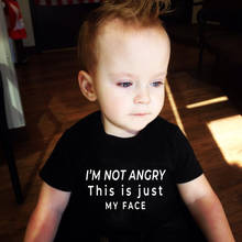 Camiseta con estampado de I'm Not Angry This Is Just My Face para niños, camisa para niños, ropa para niños pequeños, camisetas divertidas de moda 2024 - compra barato
