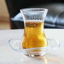 Juego de tazas y platillos para café, tazas de vidrio con placa ondulada para café expreso, Café turco, té negro, de la marca SV Turk kahvsi 2024 - compra barato