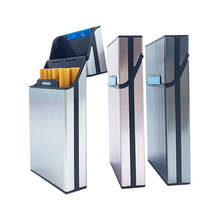 Caja de Metal para fumar para hombre, contenedor de almacenamiento de cuero con tapa magnética, accesorios para fumar, regalo, 20 unidades 2024 - compra barato