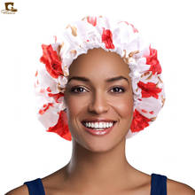 Chapéu feminino ondulado, capa de cabelo dupla camada sedosa 2024 - compre barato