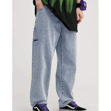 Pantalones vaqueros modernos para hombre, Jeans ajustados, holgados, estilo Hip Hop, para novio 2024 - compra barato