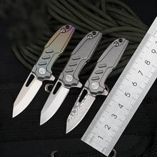D2/aço damasco faca dobrável bolso alça de titânio chaveiro mini faca acampamento ao ar livre colar facas ferramentas manuais 2024 - compre barato