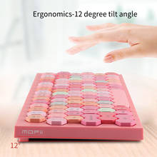 Teclado inalámbrico ergonómico con Bluetooth, teclado de moda de 83 teclas, color rosa, BT, para oficina, recargable, para tableta, ordenador portátil y PC 2024 - compra barato