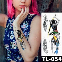 Tatuaje temporal de Guerrero geisha de estilo japonés, pegatina de color con patrón de carpa, arte corporal, impermeable, Flash falso 2024 - compra barato