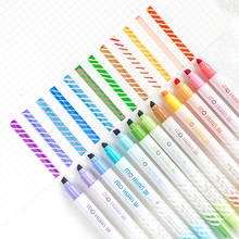 Marcadores mágicos com descoloração de 12 cabeças, caneta fluorescente de cores finas, para escola e escritório 2024 - compre barato