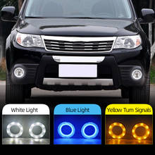 2PCS Auto Led drl daytime running light for Subaru Forester 2009 2010 2011 2012 yellow turn signals For lamp 2024 - buy cheap