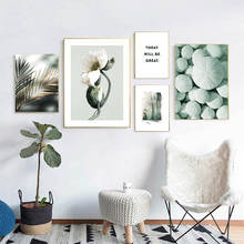 Mint Green Plant Flower Art Canvas Painting Posters And Prints Nordic Simple Style Wall Pictures For Living Room Decor No Frame 2024 - buy cheap