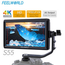 FEELWORLD S55 5.5 Inch IPS on Camera Field DSLR Monitor Focus Assist 1280x720 Support 4K HDMI Input DC Output Include Tilt Arm 2024 - buy cheap