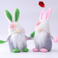 Zollor-muñeco de conejo elfo de Pascua sin rostro, adornos para el hogar, muñeca de oreja larga, regalo para niños, fiesta de Pascua, decoración de mesa para sala de estar 2024 - compra barato