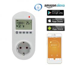 2019 de calor! Soquete termostato wifi plugue-in, controle por voz e controle de temperatura para piso 16a e 230v eu 2024 - compre barato