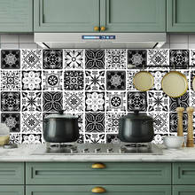 Черно-белая матовая поверхность, плитка, настенная наклейка, обои для обновления пола в кухне и ванной комнате, наклейка для рисования керамики 2024 - купить недорого