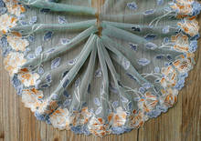 1 quintal cinza verde flores bordadas guarnição do laço malha tule lingerie sutiã roupa interior vestido artesanal costura tecidos da boneca 18cm 2024 - compre barato