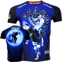 VSZAP-Camiseta de manga corta para hombre, camisa de entrenamiento para entrenamiento muscular de perros, MMA fight free fight, muay Thai Wolf 2024 - compra barato