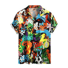 Men Summer Hawaiian Shirt Fashion Retro Men's Casual Lapel Print Short Sleeve Shirt Top Hawaiian Blouse Brand Chemise Homme 2024 - buy cheap