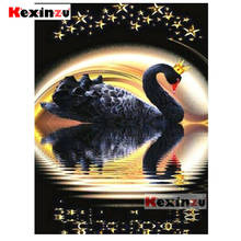 kexinzu Full 5D DIY Square Round Diamond Painting"Black swan king"diamond Embroidery Cross Stitch Mosaic Bedroom decoration Gift 2024 - buy cheap