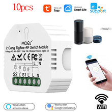 Wifi interruptor de toque parede sem fio interruptor luz inteligente para xiaomi 2 gang 250v tuya casa inteligente apoio alexa google casa tuya zigbee 2024 - compre barato