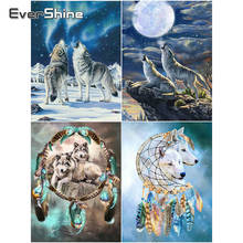 EverShine New Arrivals Diamond Painting Full Square Wolf Diamond Embroidery Sale Animals Cross Stitch Rhinestones Art Home Decor 2024 - buy cheap