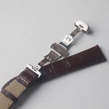 High quality Watchband Genuine Leather Straps 18mm 20mm 22mm Men Women Watch Accessories Brown Butterfly buckle Watch Bands Hot 2024 - buy cheap