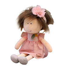 Boneca de pelúcia de veludo para crianças, brinquedo artesanal fofo de 35cm, boneca de companhia adora para meninas, presente de natal, brinquedo de pelúcia 2024 - compre barato
