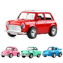 Coche de juguete de aleación para niños, Mini coche de tracción hacia atrás, ligero, música, pequeño, modelo fundido a presión, regalo de cumpleaños 2024 - compra barato