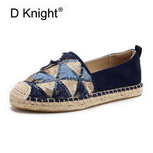 2020 New Spring Summer Women Flat Espadrilles Woven Straw Ladies Flat Microfiber Leather Sequin Fisherman Shoes Woman Size 36-41 2024 - buy cheap