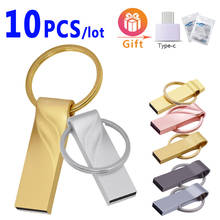 10pcs/lot Stainless Steel waterproof USB pen drive 128gb Usb flash Drive2.0 8gb 16gb 32gb 64gb pendrive usb free logo stick gift 2024 - buy cheap