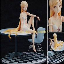 anime monogatari nisemonogatari oshino shinobu sitting table pvc action figure collectible model 19cm Toy 2024 - buy cheap