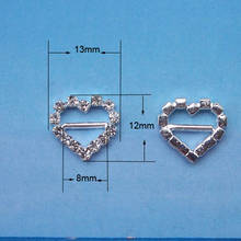 (L0028)  100 pcs/lot, 8mm horizontal inner bar heart rhinestone buckle and square buckle 2024 - buy cheap