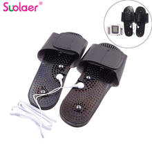 1 Pair Electrode Massage Slippers For Tens Acupuncture Therapy Massager Machine Physiotherapy Body Foot Relaxing Black Rubber 2024 - buy cheap