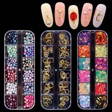 Multicolor Rhinestone Faux Pearl Glitter Nail Art Sequins Flake Manicure Decor Mixed Design Decorations for Nail Arts Nail Tool 2024 - buy cheap