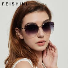 Солнцезащитные очки FEISHINI в готическом стиле женские, брендовые Роскошные модные солнечные очки кошачий глаз в винтажном стиле, 2021 2024 - купить недорого