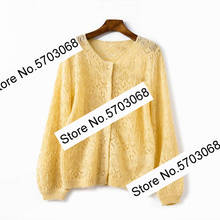 Elfstylle Women Wool Mohair Knitted Long Sleeve Round Neck Cardigan Top - Ladies High Quality Knit Sweaterjumper 2024 - buy cheap