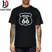 D2 Route 66 Мужская футболка с принтом модная повседневная забавная футболка для мужчин Белый Черный Топ Футболка Harajuku хипстер стрит 2024 - купить недорого