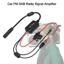 Amplificador de sinal do carro fm dab amplificador de sinal de rádio antena amplificador de sinal 88-108mhz 170-240mhz para dvd rádio acessórios do carro 2024 - compre barato